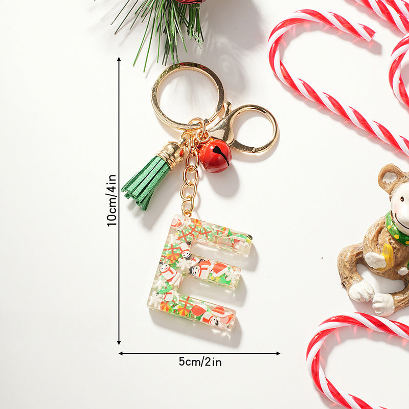 Wholesale Cartoon Christmas Pattern Letter Acrylic Keychain